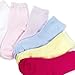 Naartjie Girls Solid Flat Knit Short Crew Sock 6 Pairs Pack, 3YR-5YR
