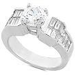 One of a Kind 2 3/4ctw Certified Round Princess & Baguette Diamond Ring in Platinum