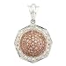 Pink Diamond Circle Pendant with White Diamond Border