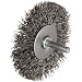 Weiler Wire Radial Wheel Brush, Round Shank, Steel, Crimped Wire, 3" Diameter, 0.014" Wire Diameter, 1/4" Shank, 13/16" Bristle Length, 20000 rpm