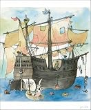 Kunstdruck - Poster von Janosch: Piratenschiff