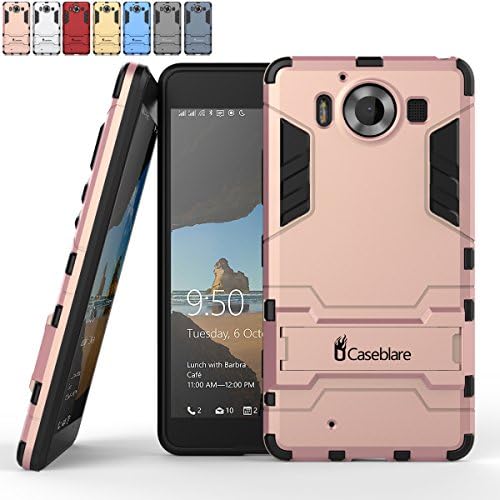 Caseblare Microsoft lumia 950 Tough slim kickstand case lightweight titan case shockproof drop protection Rose Gold