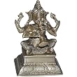 Sitting Statue Sri Ganesha Brass Figurine 6 inches