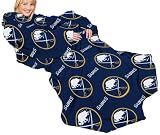 NHL Buffalo Sabres Adult Comfy Throw, Officially Licensed Blanket with Sleeves by Northwest "Repeat" Design