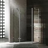 Vigo Industries VG6061BNCL42 Frameless NeoAngle Tempered Glass Shower Enclosure, Nickel