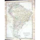 ホールの執事の地図の1851の南アメリカフォークランドブラジルグラナダのパタゴニア