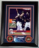 Justin Morneau Autographed Framed 8 x 10 Photograph and Medallion Set from The Highland Mint