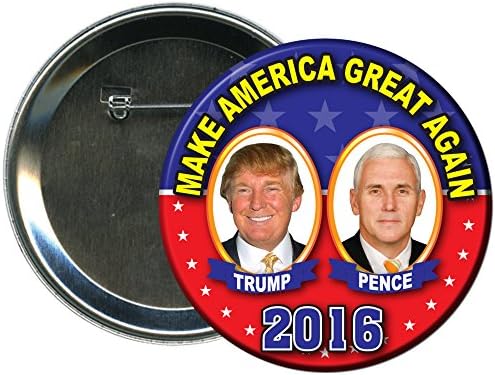 Donald Trump and Mike Pence Round 2016 Campaign Button 4