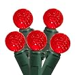 Set of 50 Red LED G12 Berry Fashion Glow Christmas Lights - Green Wire