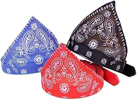 3PC-Set PANPET Small Adjustable Pet Dog Cat Bandana Scarf Collar Neckerchief Brand Black Red Blue M