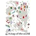Nursery Easy Apply Wall Sticker Decorations - World Map with Flags