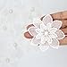 (Pack of 10) Embroidery Pearl Flowers Sew On Patch Badge Wedding Bridal Dress Embroidered Applique DIY (White)