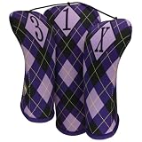 Women's Golf Head Cover Set Purple Argyle Print by BeeJo