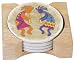 CounterArt Kokopelli Design Round Absorbent Coasters in Wooden Holder, Set of 4