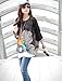 Doinshop Lady Black Batwing Sleeve Chiffon Shirt Bohemian Tops Oversized Blouse (L)