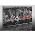 Banksy Graffiti Bild auf Leinwand - Bild 100x70cm k. Poster ! Bild fertig auf Keilrahmen ! Pop Art Gem�lde Kunstdrucke, Wandbilder, Bilder zur Dekoration - Deko / Top 100 "Banksy" Modern Bilder