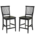 Arts and Crafts Stool with Back - Ebony (24")