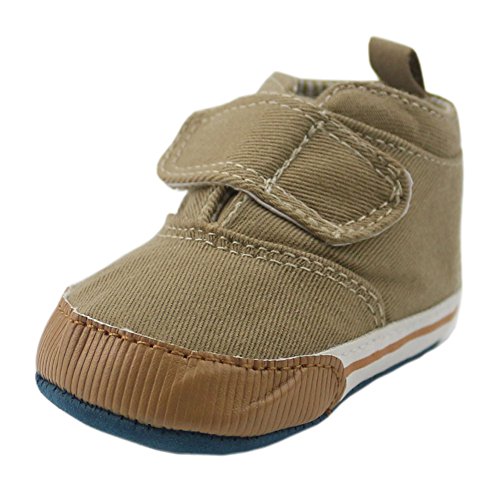 Orgrimmar Baby Boys Girls Casual Lace up Soft Sole Crib Shoes (9-12months, khaki)