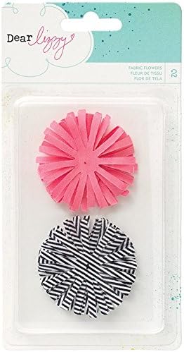 Polka Dot Party Fringed Fabric Flowers 2/Pkg-