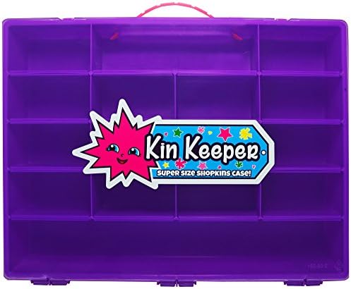 Shopkins Style Purple Carrying Case and Storage Organizer - Large Limited Edition Display Box with Pink Handle - By Kin Keeper - Case Only