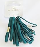 18 Thick and Thin Bottle Green Hair Elastics Bands Bobbles girls accessory back to school colours
