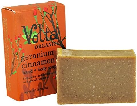 Volta Organics - Hand + Body Soap Bar Geranium + Cinnamon - 3.3 oz. by Volta Organics