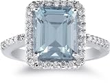 2.70 Carat Aquamarine and 0.28 Carat Diamond Ring