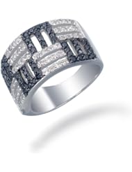 1 CT Black Diamond Ring in Sterling Silver in Size 7