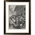 "Les Buveurs de Sang," Sickly Parisiens Drink Fresh Blood at the Abattoirs of la Villette Framed Art Poster Print by Miranda, 26x32