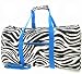 Zebra Blue Trim Duffle Bag 22