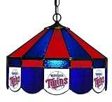 Imperial Minnesota Twins Licensed 16-Inch Diameter Stained Glass Pub Light