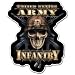 United States Army Infantry Skull Car Bumper Sticker Decal 4.5