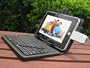 HDE 7" Tablet Stand with USB Keyboard - Black Faux Leather Carrying Case