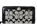 「コーチ COACH ハンプトンズシグネチャーアコーディオンジップアラウンド長財布 46031 SBWBK」の画像