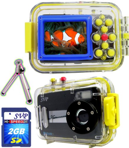 SVP Acqua DC-1231Bk 12MP Max. Digital Still Camera with waterproof case (2GB High Speed SD Card & Tripod Included)