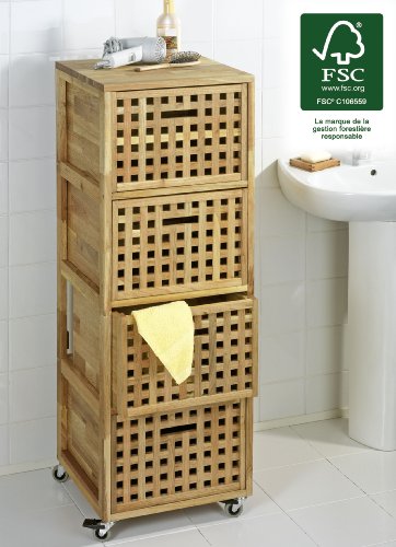 Wenko 8260500 Rollcontainer 4 Schubladen Nordic FSC
