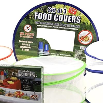 Mesh Food Cover Set & Inflatable Picnic Buffet Server - Tabletop Cooler and Net Covers Are the Perfect Solution for Outdoor Parties!