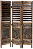 IMAGE OF Carved Hardwood Adjustable Louver Screen