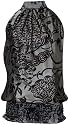 Block Print Satin Sleeveless Holiday Party Cocktail Top