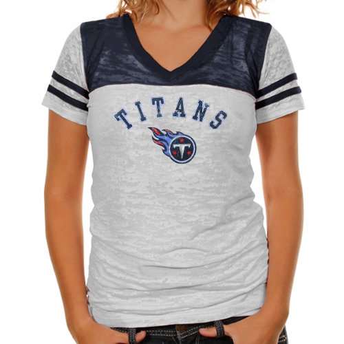 NFL Tennessee Titans Coop Short Sleeve Women's T-Shirt With White And Primary Colors With Distressed Screenprint (White/Navy-Large) at Amazon.com