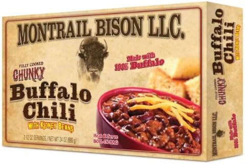 Montrail Bison - 100% Natural Premium Bison Chili - 12oz Package (Pack of 2) - Buffalo from Montana, USA