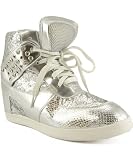 Nature Breeze Venus-01 Studded Womens Wedge Sneakers SILVER GLITTER