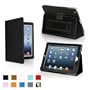 Snugg iPad 4 Case & iPad 3 Case - Leather Case Cover and Flip Stand with Elastic Hand Strap and Premium Nubuck Fibre Interior (Black) - Automatically Wakes and Puts the iPad 3 & iPad 4 to Sleep