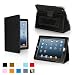 Snugg iPad 4 Case & iPad 3 Case - Leather Case Cover and Flip Stand with Elastic Hand Strap and Premium Nubuck Fibre Interior (Black) - Automatically Wakes and Puts the iPad 3 & iPad 4 to Sleep
