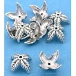10 Sterling Silver Leaf End Cap Beads Jewelry Beading