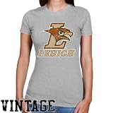 NCAA Lehigh Mountain Hawks Ladies Ash Distressed Logo Vintage Slim Fit T-shirt