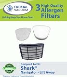 Shark Navigator Lift-Away Filter Kit Designed To Fit Shark NV351, NV352; Includes 1 Hepa Filter Compare To Shark Part # XHF350 & 1 Foam Filter and 1 Felt Pre-Filter Compare To Shark Part # XFF350; Designed & Engineered By Crucial Vacuum