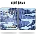 Protective Vinyl Skin Decal Cover for Apple iPad tablet e-reader 3G or Wi-Fi – Blue Camo