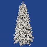 IMAGE OF 6.5' Pre-Lit Flocked LED Lighted Olympia Fir Artificial Christmas Tree - Clear