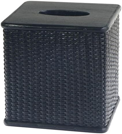 Tissue Box Cover Wicker Baskets Bathroom Accessories Bathroom Sets Rattan Black Nantucket Weave